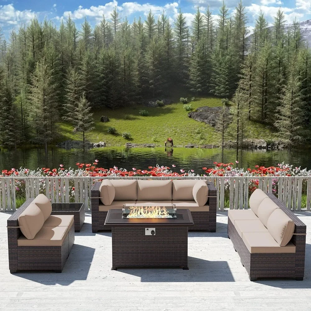 Outdoor Furniture And Fire Pit - -Propan Ateş Çukuru Masalı Veranda Mobilya