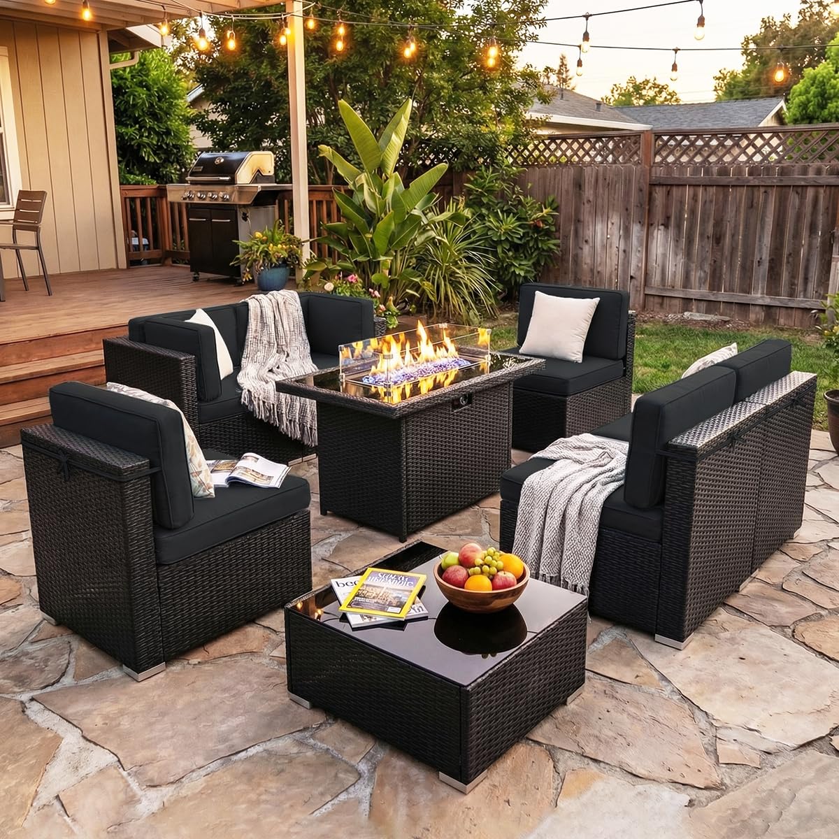 Outdoor Furniture And Fire Pit - 8 Parçalı Veranda Mobilya Seti, 44