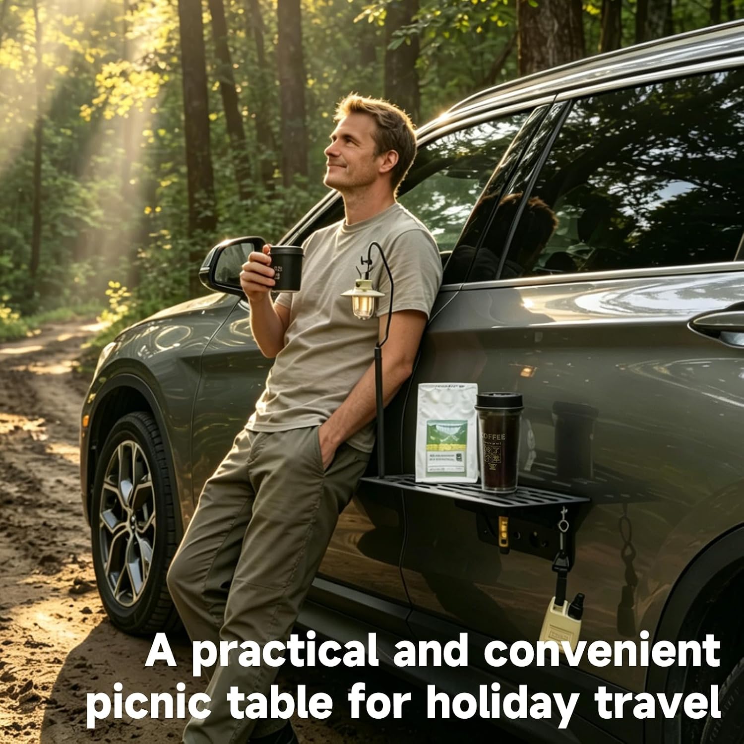 Folding Picnic Table - Manyetik Katlanabilir Araba Yan Sehpası Metal