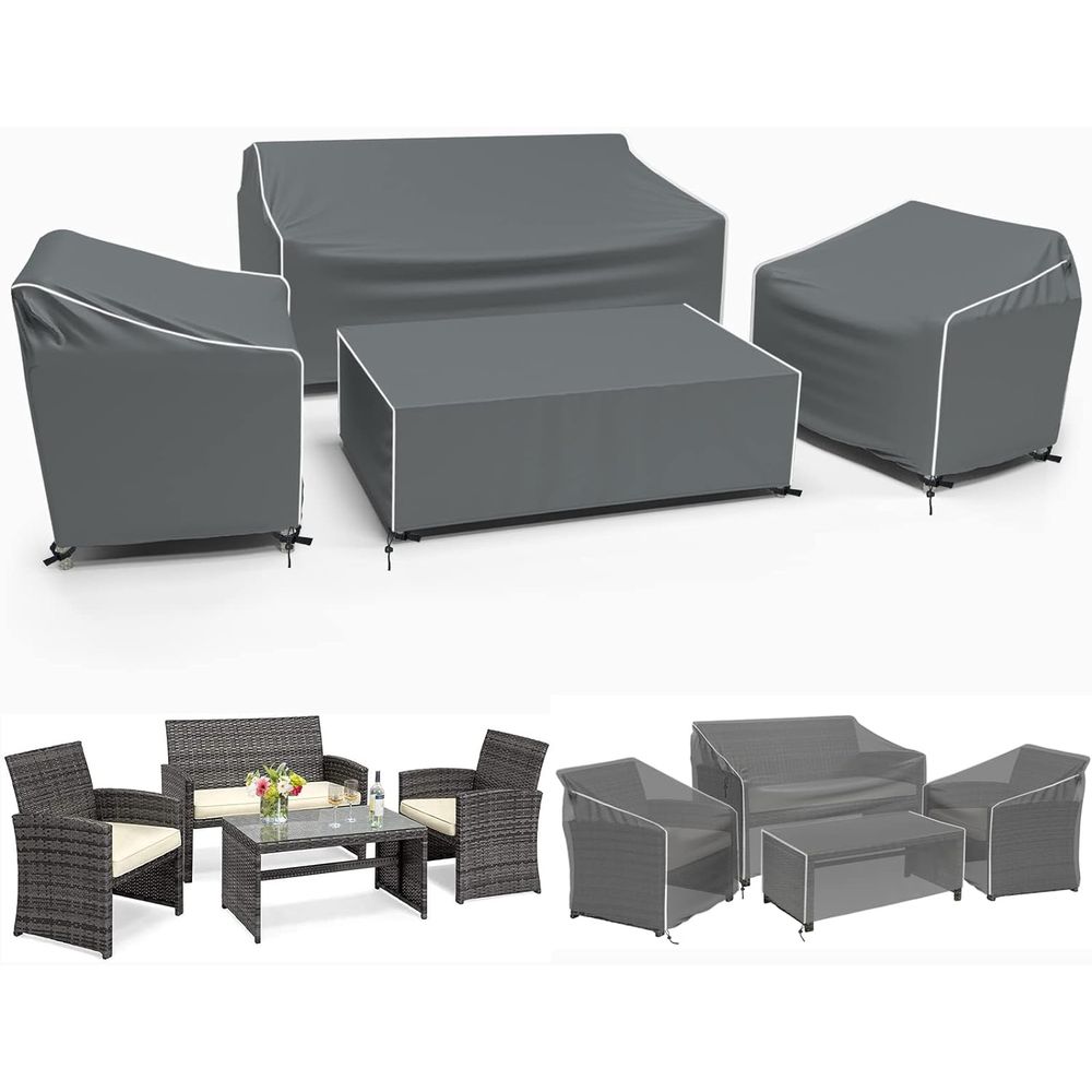 Outdoor Furniture For Patio - Veranda Mobilya Örtüleri, 4 Parçalı Dış