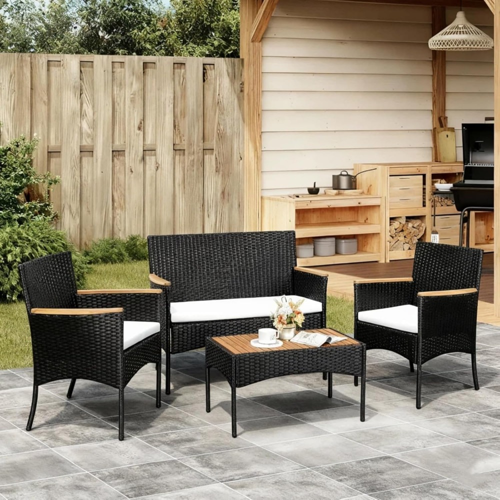 Outdoor Furniture Rattan - 4 Parça Dış Mekan Veranda Mobilya