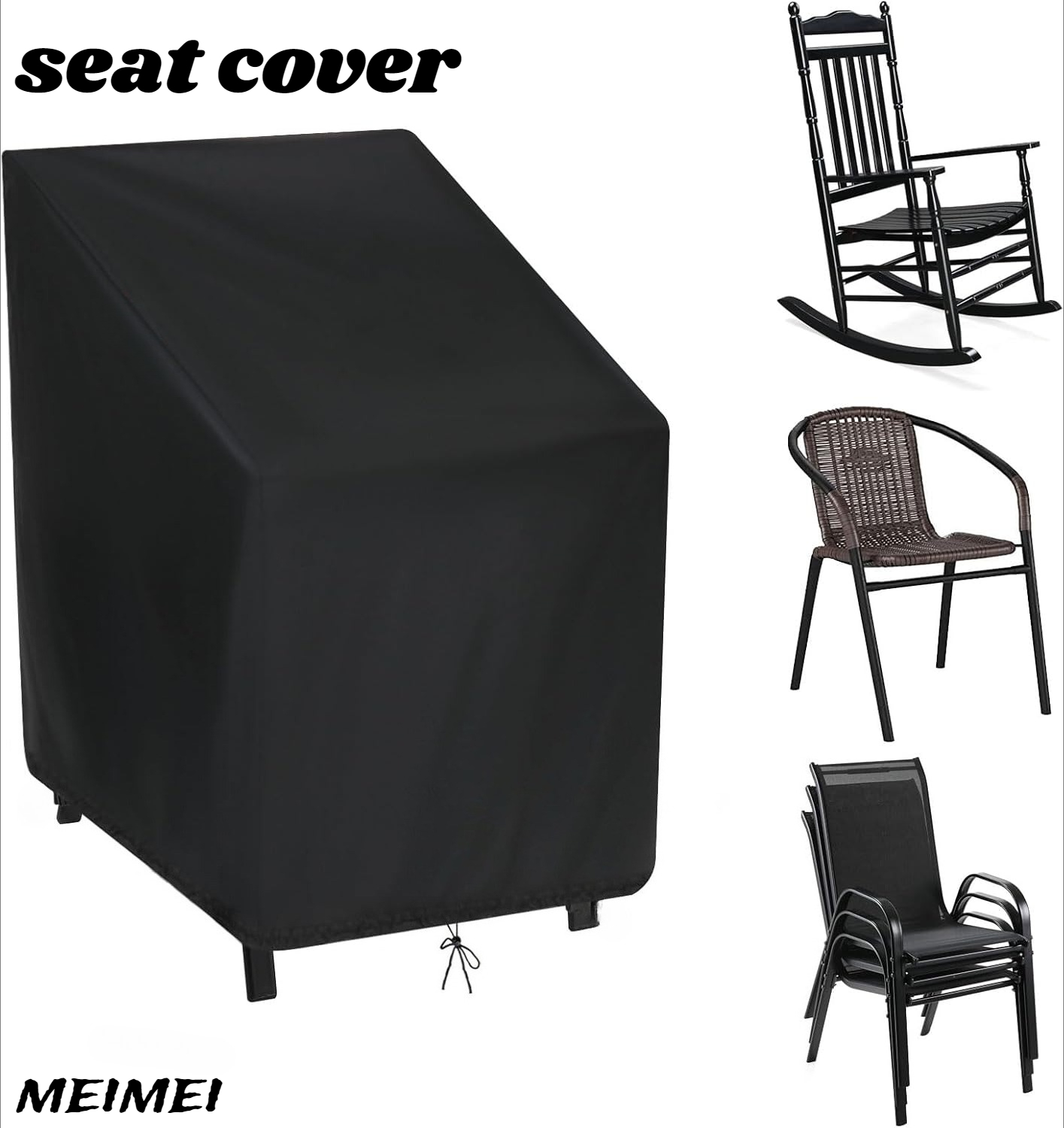 Outdoor Furniture Cover Waterproof - İstiflenebilir Sandalye Toz Örtüsü Saklama Çantası