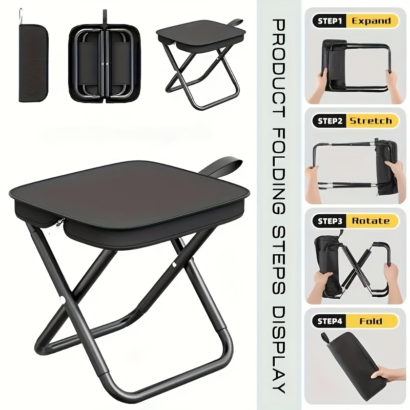 Outdoor Furniture Rocking Chair - Taşınabilir Katlanır Tabure Hafif Kamp Sandalyesi