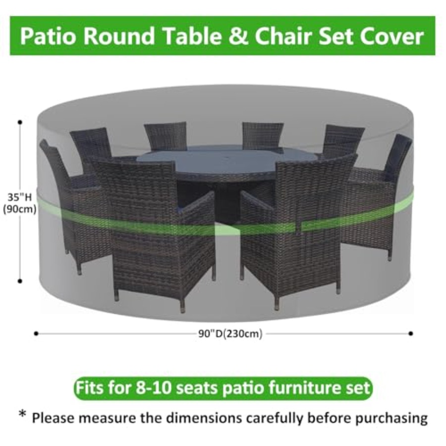 Yuvarlak Veranda Mobilya Örtül - Outdoor Furniture Cover Waterproof incelemesi ve fiyatı