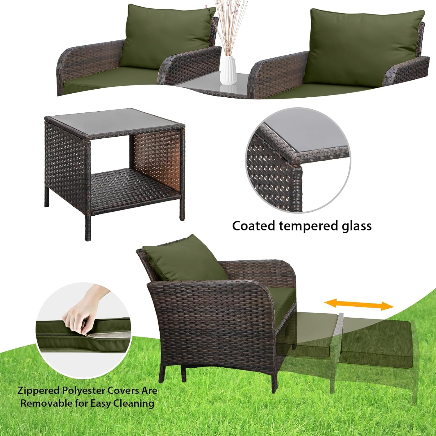 5 Parça PE Rattan Veranda Takı - Outdoor Furniture Lounge Chair incelemesi ve fiyatı