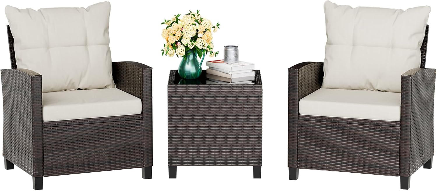Bej renkli kompakt 3 parçalı r - Outdoor Furniture Rattan incelemesi ve fiyatı