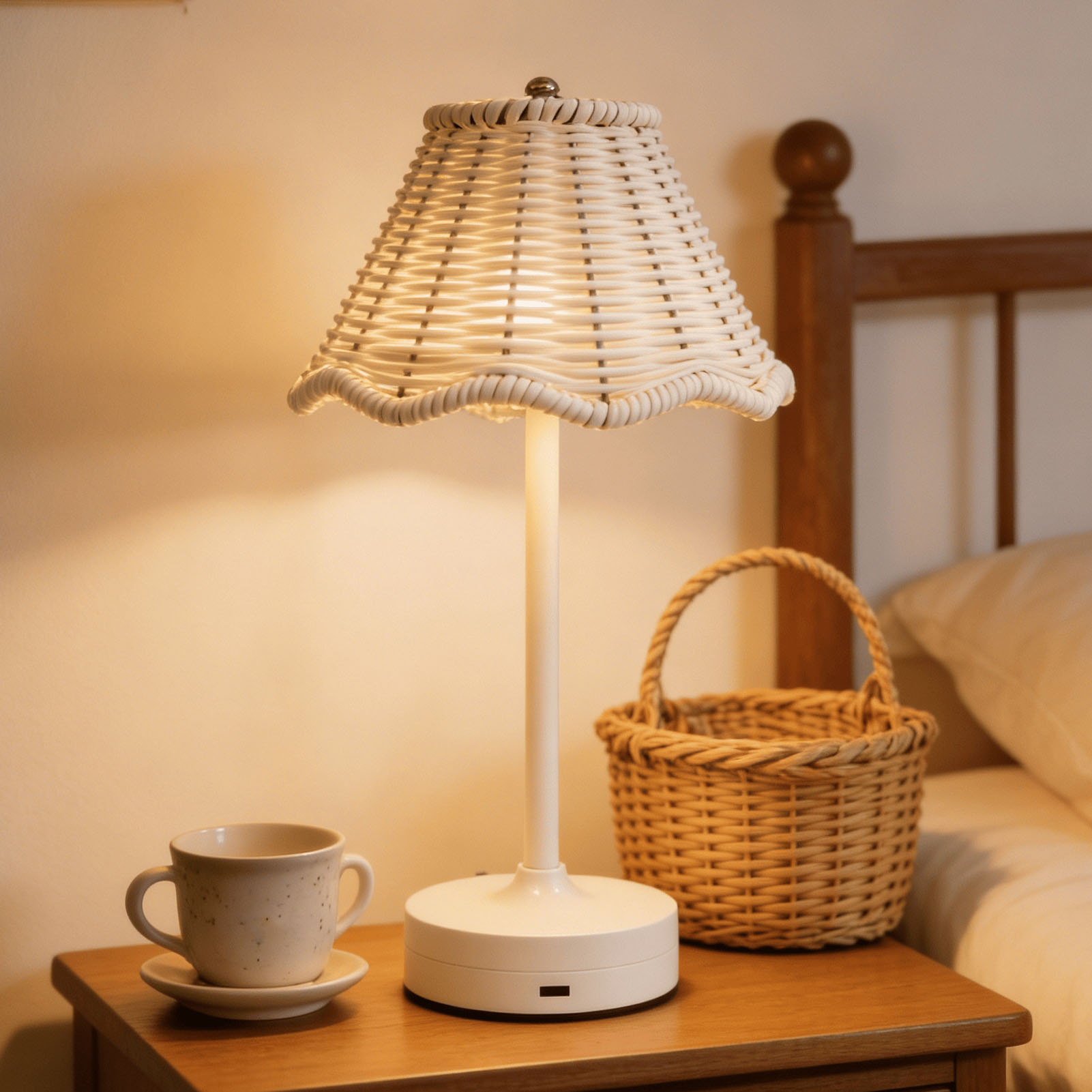 LED Vintage Rattan Masa Lambas - Outdoor Furniture Vintage incelemesi ve fiyatı
