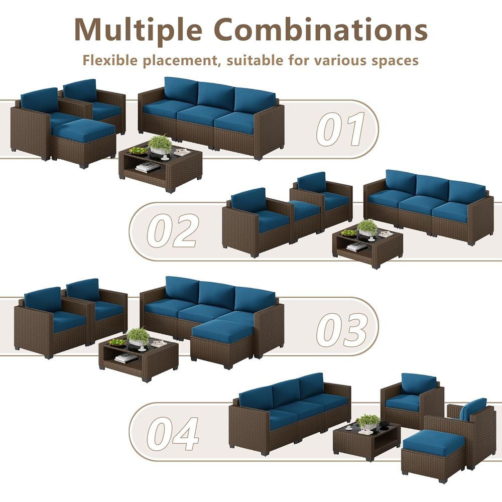 7 Parçalı Dış Mekan Veranda Mo - Outdoor Furniture Rattan incelemesi ve fiyatı