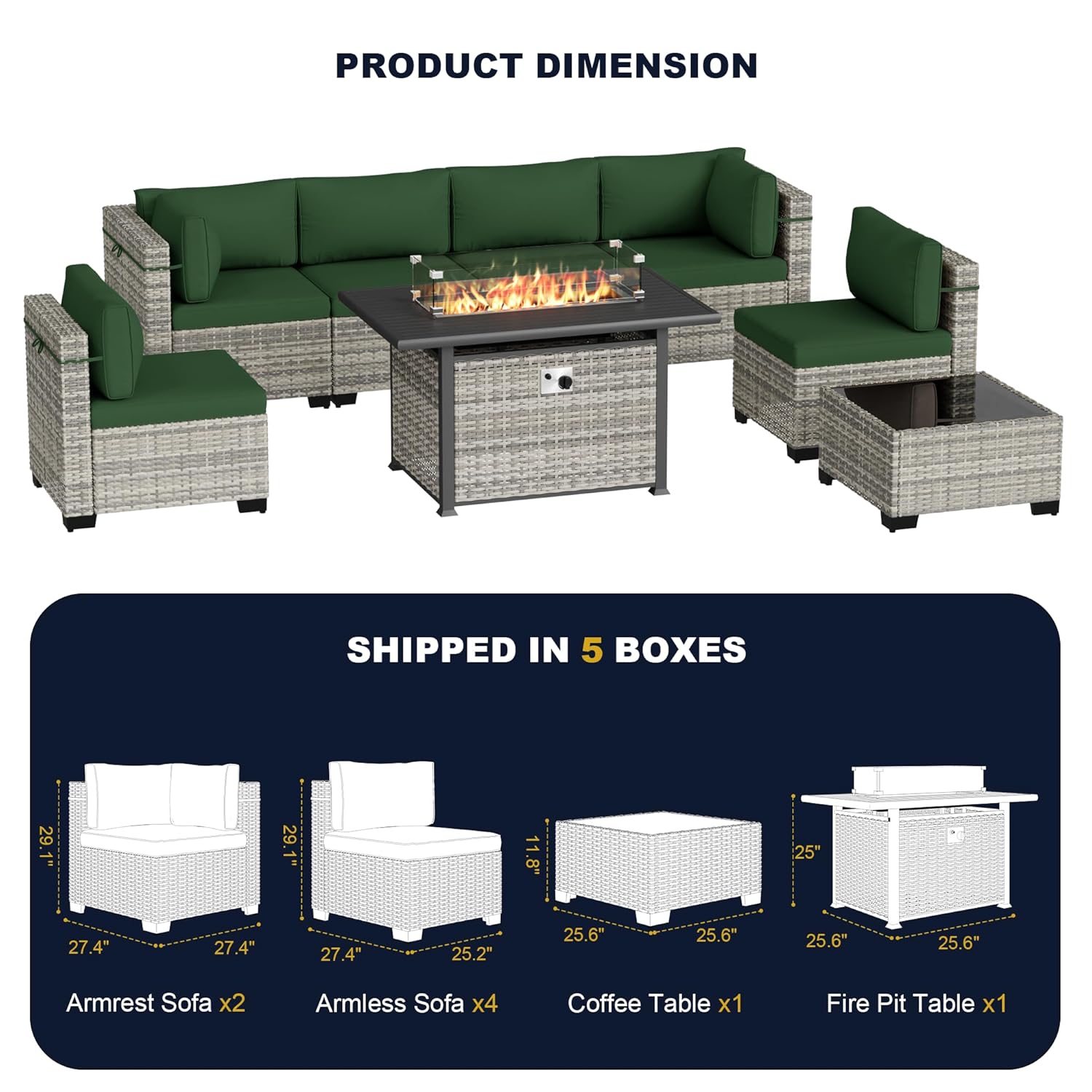 8 Parçalı Dış Mekan Veranda Mo - Outdoor Furniture And Fire Pit incelemesi ve fiyatı