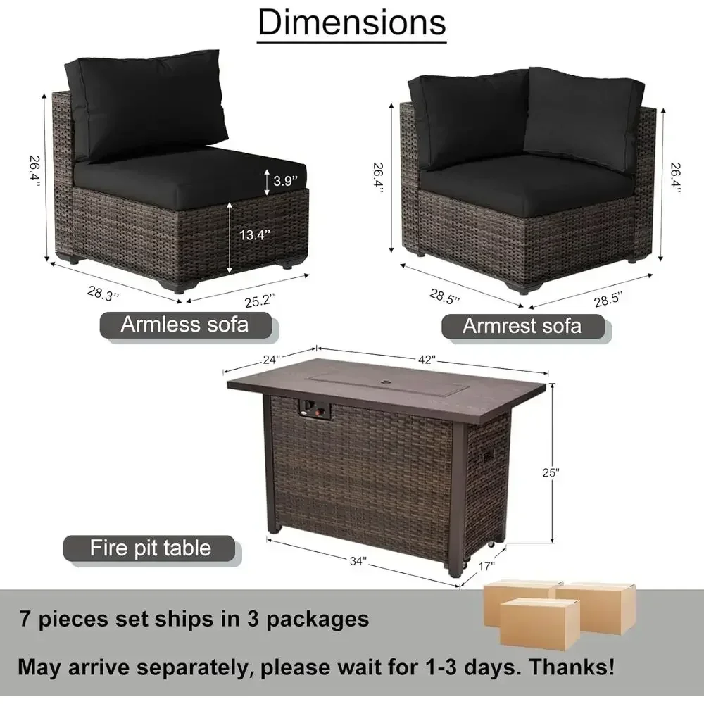 7 Parçalı Dış Mekan Veranda Mo - Outdoor Furniture And Fire Pit incelemesi ve fiyatı